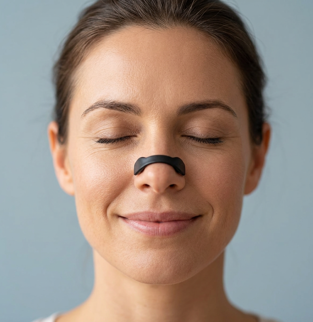 AirSnap magnetic nasal strip showing magnet and pad system